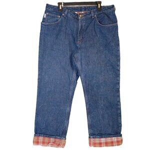Carhartt Women's 16x30 Flannel Lined Straight Leg Workwear Denim Jeans Vtg